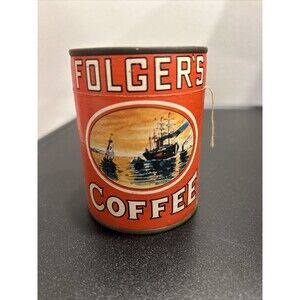 1980's Vintage UNOPENED Folger's Coffee Advertising Can PUZZLE